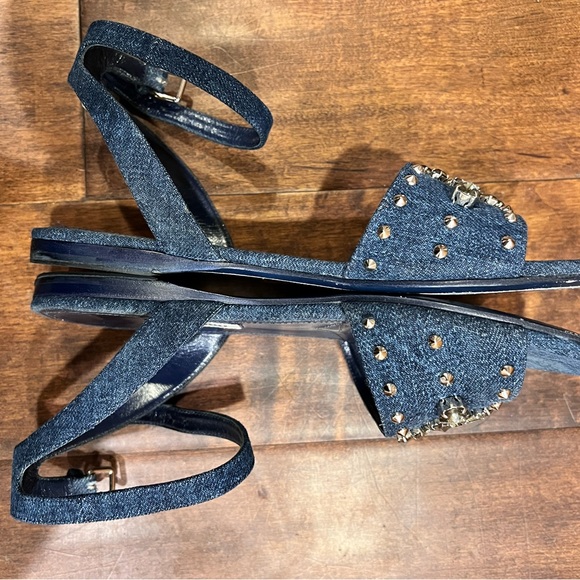 Authentic Miu Miu rhinestone denim sandals - Picture 4 of 7